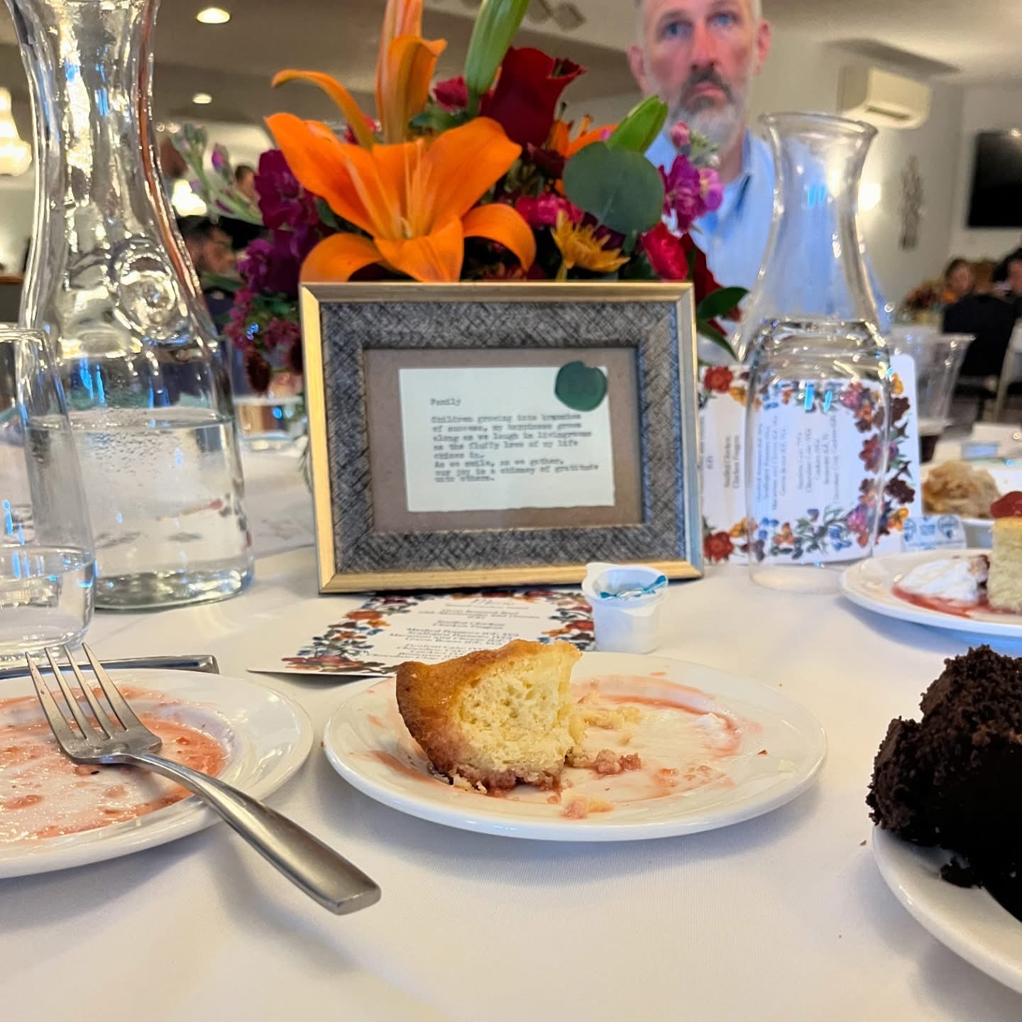 Framed poetry at elegant event